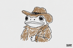 Western Cowboy Frog In Hat PNG, Cute Ranch Animal Art, Product Image 1