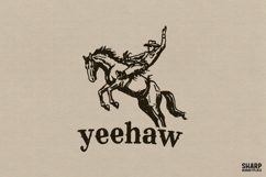 Yeehaw Bucking Bronco Rodeo Rider Art, PNG Designs With Product Image 1