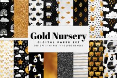Gold Nursery Digital Paper Product Image 1
