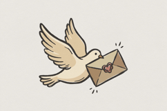 Peace Dove PNG, Love Letter Clipart, Digital Download, Product Image 1