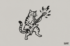 Rocking Tabby Trendy PNG, Shirt PNG, Funny PNG, Guitar Cat Product Image 1