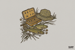 Vintage Fishing Tackle PNG, PNG Designs, Summer PNG, Rustic Product Image 1