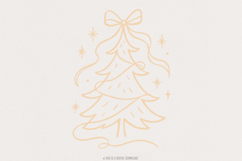 Elegant Ribbon Christmas Tree PNG, Minimalist Holiday Art Product Image 1