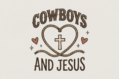 Cowboys And Jesus PNG, Western Christian Shirt Design, Product Image 1