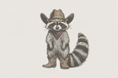 Cowboy Raccoon PNG, Cute Animal Western Art, Bandana Product Image 1