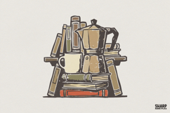 Book And Coffee PNG, Cozy Reading T-Shirt Design, Book Product Image 1