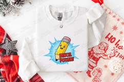 Pencil Power SVG - Kawaii Superhero Pencil School Cut File Product Image 3