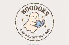 Booooks Haunted Little Book Club PNG, Cute Ghost PNG for Product Image 1