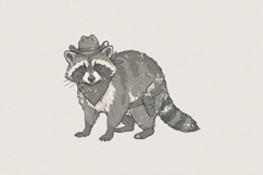 Cowboy Raccoon PNG, Wild West Animal Art for Shirts, Cute Product Image 1
