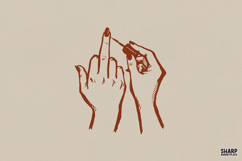 Middle Finger Nails Design, Trendy PNG, Shirt PNG, Product Image 1