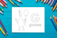 Letter G Coloring Page, Goose Printable Design for Kids Product Image 1