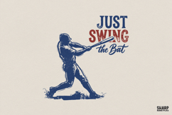 Just Swing The Bat Baseball PNG, Vintage Baseball Shirt Product Image 1