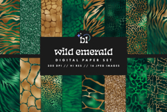 16 Green &amp; Gold Luxury Safari Seamless Patterns Product Image 1