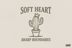 Soft Heart Sharp Boundaries PNG Design, Empowering Cactus Product Image 1