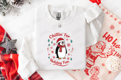 Chillin’ For Holiday Fun Christmas Penguin T-Shirt Design Product Image 2