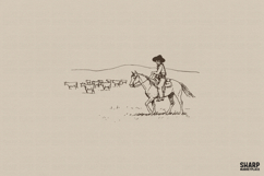 Ranch Cattle Drive PNG, Western PNG, Trendy PNG, Vintage Product Image 1