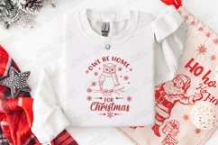 Owl Be Home For Christmas T-Shirt Design Product Image 2
