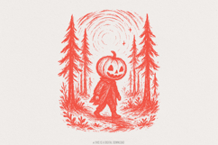 Pumpkin Head PNG, Halloween Digital Art, Spooky Forest Product Image 1