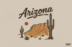 Arizona PNG, Western PNG, Trendy PNG, Desert Cactus Mesa Product Image 1