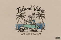 Island Vibes Surf And Chill Club PNG, Summer PNG, Trendy Product Image 1