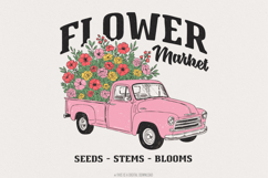 Spring Flower Market PNG, Sublimation Designs, Spring Product Image 1