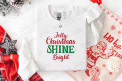 Jolly Christmas Shine Bright Holiday T Shirt Design Product Image 2