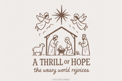 A Thrill Of Hope The Weary World Rejoices PNG, Nativity Product Image 1