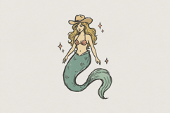 Cowgirl Mermaid PNG, Western Mermaid Clipart, Country Product Image 1