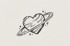 Planet Heart PNG, Space Love Digital Download, Celestial Product Image 1