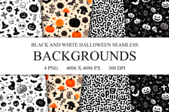4 Spooky Halloween Seamless Patterns, Digital Paper PNG Product Image 1