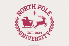 North Pole University Est. 1824 PNG, Santa Sleigh Christmas Product Image 1