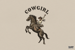 Cowgirl Western PNG, Trendy PNG, Shirt PNG, Rearing Horse Product Image 1