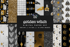 16 Golden Witch Seamless Patterns Product Image 1