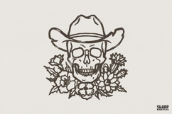 Cowboy Skull PNG, Western Floral Skull Printable, Desert Product Image 1