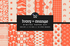 16 Ivory &amp; Orange Seamless Patterns Product Image 1