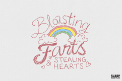 Blasting Farts Stealing Hearts, Valentine PNG Doodle, PNG Product Image 1