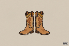 Western PNG, Trendy PNG, Shirt PNG, Vintage Cowboy Boots Product Image 1