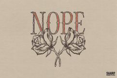 Nope Thorny Rose Illustration For PNG Designs, Trendy Product Image 1