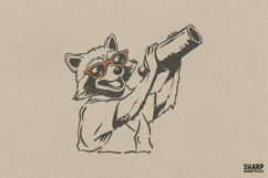 Raccoon With Telescope Illustration, PNG Designs For Shirt, Product Image 1