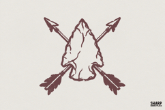 Arrowhead Crossed Arrows PNG, Vintage Tribal Western Product Image 1