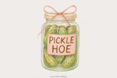 Pickle Hoe PNG, Cute Sticker Designs, Snarky Stickers png, Product Image 1