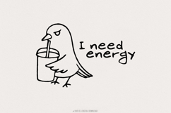 Grumpy Bird Clipart PNG, Cartoon Birds Digital, Morning Product Image 1