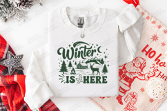 Winter Is Here SVG Christmas Mountain Cabin Deer Cut File Product Image 3