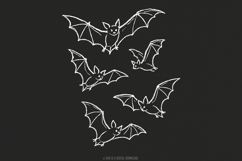 Cute Chalk Bat Halloween PNG Clipart, Spooky Flying Bats Product Image 1