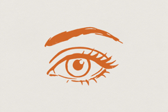 Orange Eye PNG, Line Art Drawing, Abstract Minimalist Art, Product Image 1
