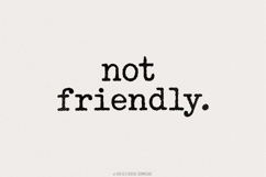 Not Friendly PNG, Digital Download, Typography Shirt, Product Image 1