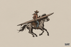 Cowboy Surfer Summer PNG, Western PNG, Trendy PNG, Product Image 1