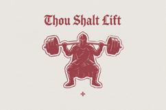Thou Shalt Lift PNG, Vintage Knight Gym Shirt, Product Image 1