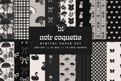Noir Coquette Seamless Patterns - 16 JPEG Patterns Product Image 1