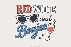 Red White and Baujee PNG, Fourth of July png, Patriotic Product Image 1